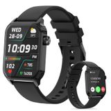 TRAUSI Kadın Erkek için Akıllı Saatler, 120 Spor Modlu 1,8 inç HD Akıllı Saat, Kalp Hızı/Uyku Monitörü, IP67 Su Geçirmez, iPhone/Android için Bluetooth Çağrı ve Müzik Kontrolü - Siyah