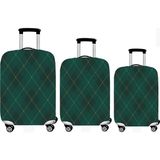 Travel 3lü Set Büyük Orta Kabin Boy Valiz Bavul Koruyucu Kılıfı Çizgili Yeşil