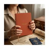 Travel Journal – Sert Kapaklı Seyahat Günlüğü, A5 Boyutunda, Planlama & Anı Alanı – Anı Defteri (Kiremit) - Standart