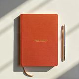 Travel Journal – Sert Kapaklı Seyahat Günlüğü, A5 Boyutunda, Planlama & Anı Alanı – Anı Defteri (Kiremit)