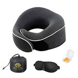 Travel Royale Boyun Yastık Başı, Çene, Boyun 360° Destek Yastığı Ayarlanabilir%100 Saf Hafızalı Köpük Yastık Uçaklar, Araba ve Ev için, Ergonomik Tasarım Tam Boyun Surround Paket Göz Üstü ve Kulak