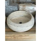 Traverten Taş Silver Light Silindir Lavabo - Yeşil
