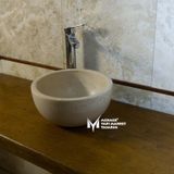 Traverten Yuvarlak Mini Lavabo