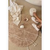 Travertine Yuvarlak Banyo Paspası %100 Pamuk 100x100 Kahverengi