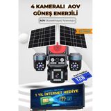 TRCharger 4 Kamera eSIM Çift Solar Güvenlik Kamerası AOV 7/24 Kayıt Türkcell Her Ay 10GB 1 Yıl Hediye Sim Kart