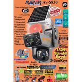 TRCharger Av-s830 Güneş Enerjili,sım Kartlı 4g,8mp Solar Güvenlik Kamerası,10x Zoom,360,güçlü Batarya