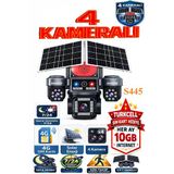 TRCharger Avenir S445 AOV 4 Kameralı Güneş Enerjili 4G Kamera 7/24 Kayıt 1 Yıl Her Ay 10GB Sim Kart Hediye