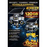 TRCharger Sim Kartlı Kamera | 3 Kameralı Dönebilen Güvenlik Kamerası | Her Ay 10GB Turkcell | 1 Yıl Hediyeli