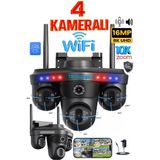 TRCharger WiFi 4 Lensli 3 PTZ 4 Kamera | 16MP Gece Görüş, Çift Yönlü Ses, Uzaktan Kontrol
