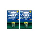 TREAGLE 4 Adet Varta 57033 1000mah Aaa Şarj Edilebilir Ince Kalem Pil 2 Kartel