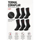 TreBears Termal Çorap 6’lı Paket Erkek & Kadın Termal Çorap Seti – Ekstra Sıcak Tutan Yumuşak Havlu İç Astar, Yastıklı Taban ve Nefes Alabilir Siyah Kışlık Çorap