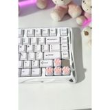 tredblock Kawaii Kedi Patisi Keycap Seti 4'lü – Pembe Beyaz Sevimli Klavye Tuşu Mekanik Klavye Uyumlu