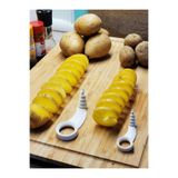 TREDO Pratik Spiral Patates Dilimleyici - Çubukta Patates Cips Yapma Aparatı 2'li Set