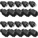 Treela 20 Adet Uzatma Kablosu Fişi Yedek Uzatma Kablosu Uçları 125V 15A 2 Kutuplu 3 Kablolu Erkek Fiş ve Dişi Konnektör Düz Fiş Değiştirme NEMA 5-15r 1875w (Erkek ve Kadın Stili)