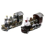 TREN VİNTAGE DEKORATİF BİBLO - KUMBARA RENKLİ 20X12X8CM REÇİNE (5264)