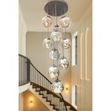 TREND 13 Camlı Modern Galeri Boşluğu Sarkıt Avize Füme Glop Camlı