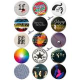 Trend-13 Indie Rock Temalı Rozet Seti 44 mm Çanta Ceket Yaka Rozeti-15 Adet