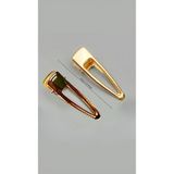 TREND 2 Adet Retro Gold metal Dikdörtgen Timsah Klips Pens Toka Seti - Modern Saç Tokası