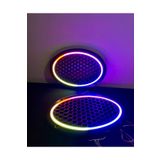 TREND 358 Modlu Kayar Ledli Oval Hoparlör Kapağı Pixel Kayar Neon Işıklı Oval Kapak