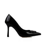 Trend Adımlar Siyah Glamourize Rugan Aksesuarlı Stiletto
