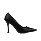 Trend Adımlar Siyah Kadın Düz Deri Stiletto