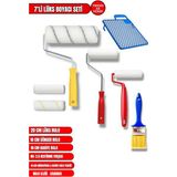 Trend Ak Home 7’li Boyacı Seti |20 cm Rulo + 10 cm Sünger Rulo +10 cm Kadife Rulo +No:2.5 Kestirme Fırçası +1 Mikrofiber Rulo & 1 Kadife Rulo Yedeği +Rulo Eleği