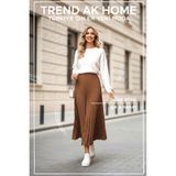 Trend Ak Home Beli Lastikli Piliseli Etek - Renk Kahve ( Standart Beden ) - 0-Kahverengi