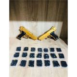 Trend AksesuaRs Oyuncak Silah Boncuklu Tabanca 1 Adet 21 Paket Boncuk Hediye - Altın Sarısı