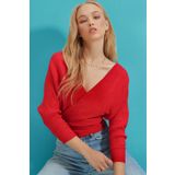 Trend Alaçatı Stili ALC-019-053-BL Kırmızı Kadın Bluz