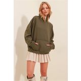 Trend Alaçatı Stili ALC-531-009 Haki Kadın Sweatshirt