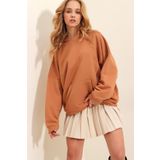 Trend Alaçatı Stili ALC-531-009 Karamel Kadın Sweatshirt