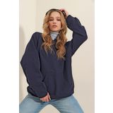 Trend Alaçatı Stili ALC-531-009 Lacivert Kadın Sweatshirt