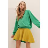 Trend Alaçatı Stili ALC-669-001 Koyu Yeşil Kadın Sweatshirt