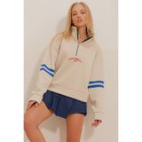 Trend Alaçatı Stili ALC-X10961 Bej Kadın Sweatshirt
