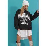 Trend Alaçatı Stili ALC-X7442 Siyah Kadın Sweatshirt