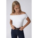 Trend Alaçatı Stili Beyaz Geniş Yaka Sandy Bluz ALC-X15461