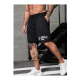 TREND ALİSSE Erkek bermuda Spor Şort Cepli Los Angeles Baskılı Gym Fitness Şortu