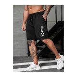 TREND ALİSSE Erkek Black Baskılı Bermuda Yazlık Tatil Rahat Giyim Siyah Spor Erkek Şortu