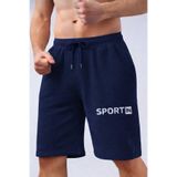 TREND ALİSSE LACİVERT cepli Spor rahat bermuda Antrenman Şortu - Erkek Cepli Sport İn Baskılı Sporcu Şortu