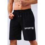 TREND ALİSSE SİYAH cepli Spor rahat bermuda Antrenman Şortu - Erkek Cepli Sport İn Baskılı Sporcu Şortu
