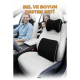 TREND Araç Bel ve Boyun Destek Yastığı Yumuşak Visco Siyah Tek Koltuk