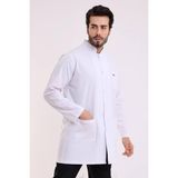 Trend Ay Tekstil Ve İş GüvenlikErkek Uzun Kollu ORTA BOY klasik yaka Hemşire Doktor Eğitim Önlük - Beyaz - 2XL