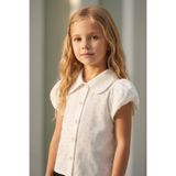 Trend Baby Kids Kız Çocuk Gömlek Krep Kumaş Taşlı İşlemeli Kabarık Mini Kol 9-12 Yaş