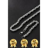 TREND COLLECTİON Erkek Gümüş Çelik 5 Mm Kral Model Kolye Bileklik Set