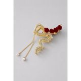 TREND COLLECTİON Gold Taşlı Gül Detaylı VIP Metal Mandal Toka