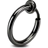 Trend Collection Unisex Siyah Çelik Deliksiz Sıkıştırmalı Piercing Tragus Küpe