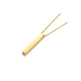 TREND COLLECTİON Uzun Bar Dikdörtgen Gold Erkek Kolye 70cm