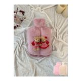TREND COLOR Pudra Pembe Hediyelik Sıcak Su Torbalı Peluş Oyuncaklı Ayak Isıtıcı 2 Litre Sıcak Su Torbası Ile