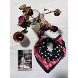 Trend Dokunuş 50-50 Saten Kadın Siyah-Kırmızı Puantiyeli Fular Bandana - 0 - Siyah
