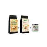 TREND FOOD Sağlıklı Paket | 1 Kg Badem Unu 1 Kg Hindistan Cevizi Unu 350 ml Yağ | Glutensiz & Katkısız